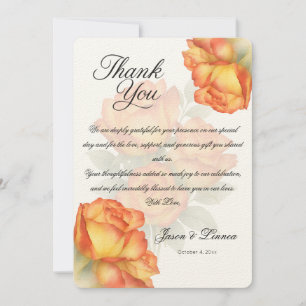Elegante Rose Hochzeitswasser Pastel Petals Dankeskarte