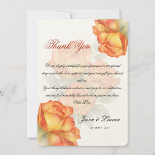 Elegante Rose Hochzeitswasser Pastel Petals Dankeskarte