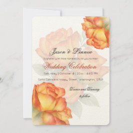 Elegante Rose Hochzeitswasser Pastel Petals Einladung
