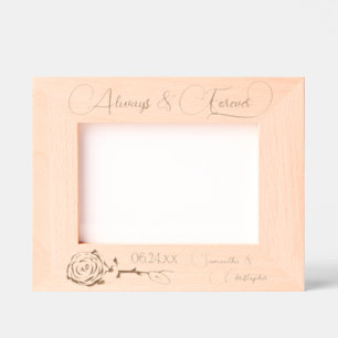 Elegante Rose immer und für immer Mittelhochzeit Geätzte Rahmen
