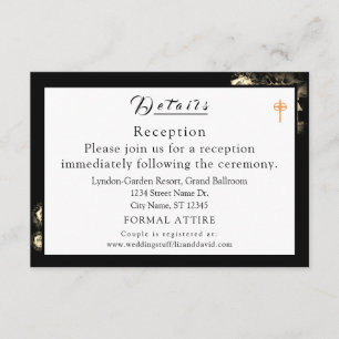 Elegante Rose Katholische Hochzeitskarte Begleitkarte