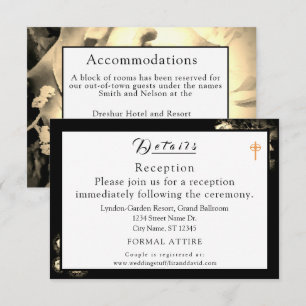 Elegante Rose Katholische Hochzeitskarte Einladung