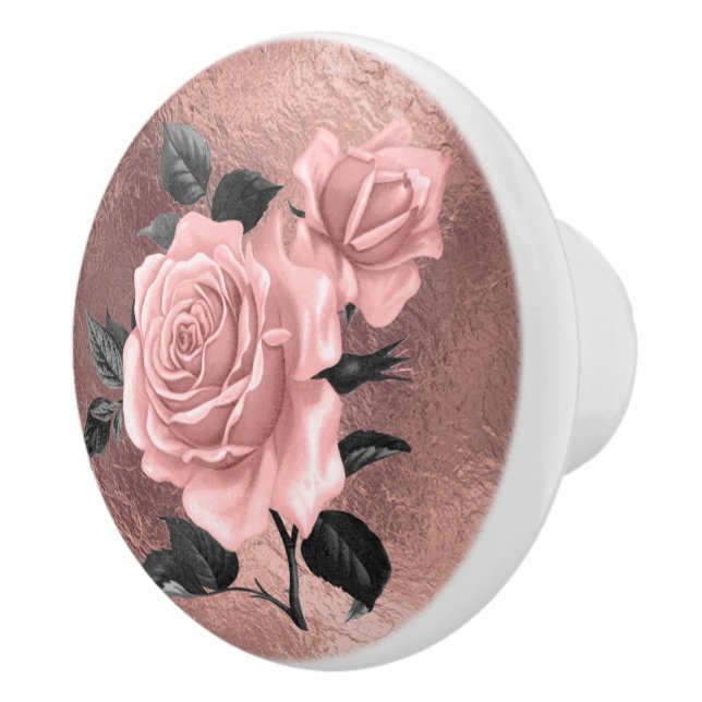 Elegante Rose Keramikknauf (Rechts)