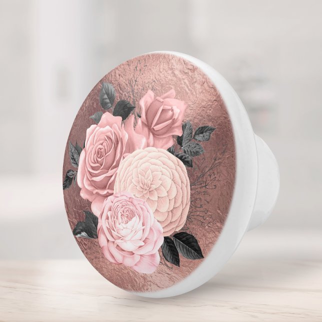 Elegante Rose Keramikknauf (Von Creator hochgeladen)
