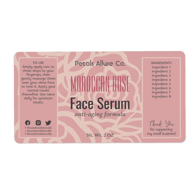 Elegante Rose Korallenrosa Face Fair Oil Serum Lab (Vorne)