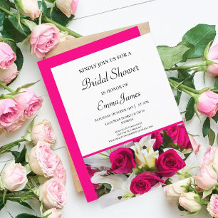 Elegante Rose & Lilies Bridal Dusche Einladung