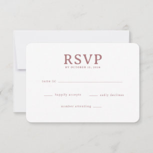 Elegante Rose Minimalistische RSVP Karte