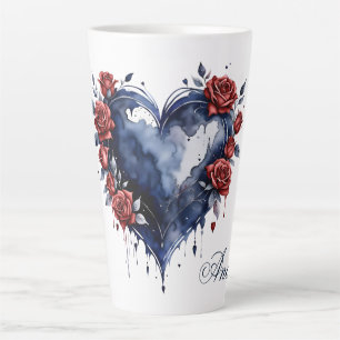 Elegante Rose mit goldenem Blattwerk Milchtasse
