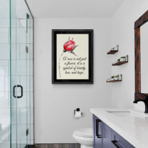 Elegante Rose mit inspirierendem Zitat Fotodruck