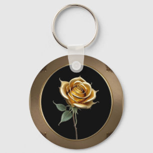 Elegante Rose mit Verziertem Dekorationsrahmen Schlüsselanhänger