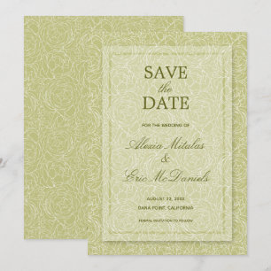 Elegante Rose Moderne Blumenhochzeit Save The Date
