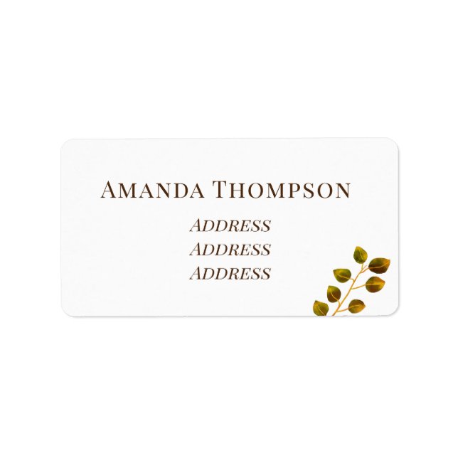 Elegante Rose Monogram White Adressaufkleber (Vorne)