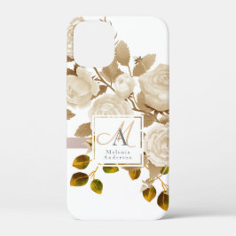 Elegante Rose Monogram White Case-Mate iPhone Hülle