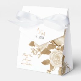 Elegante Rose Monogram White Geschenkschachtel