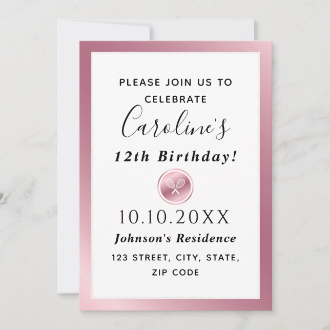 Elegante Rose New Orleans Club Villa Saroli Einladung (Vorderseite)