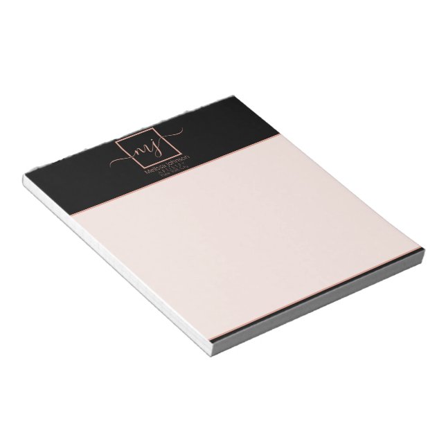 Elegante Rose Notizblock (angewinkelt)