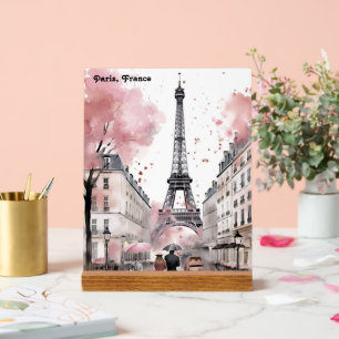 Elegante Rose Paris Frankreich Romantischer Eiffel Acrylschild