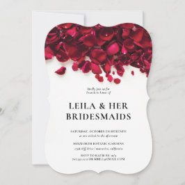 Elegante Rose Petals Bridesmaids Brunch Einladung