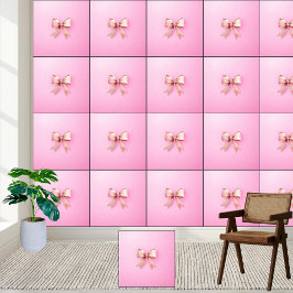 Elegante Rose Pink Satin Coquette Bow Ästhetik Tapete