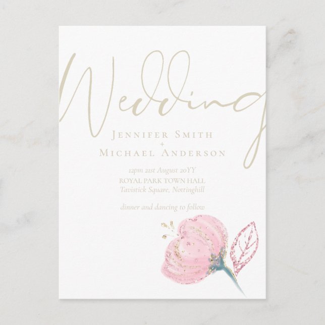 Elegante Rose Postkarte (Vorderseite)