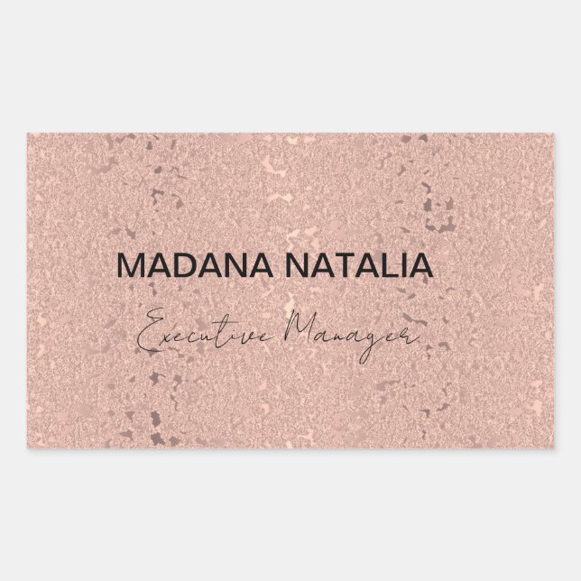 Elegante Rose Rechteckiger Aufkleber (Vorderseite)