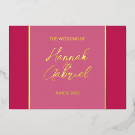 Elegante Rose Red Wedding Foil Einladung