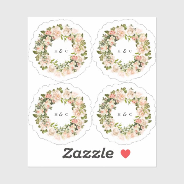 Elegante Rose Romance Aufkleber (Blatt)