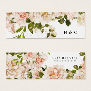 Elegante Rose Romance Registry Insert Card