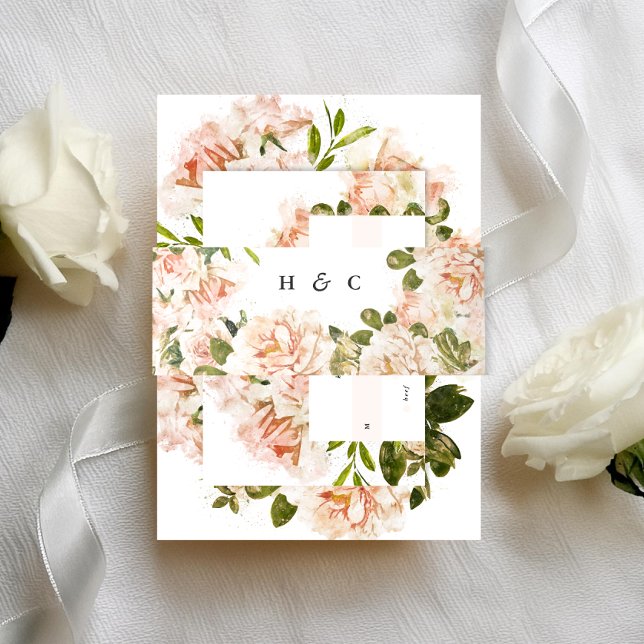 Elegante Rose Romance Wedding Einladungsbanderole (Von Creator hochgeladen)