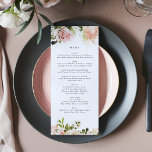 Elegante Rose Romance Wedding Menu Menükarte<br><div class="desc">schlankes Menü,  um der Sammlung zu entsprechen *Wenn Sie mehr Papieroptionen wünschen,  kann dieses Design in ein schlankes Programm übertragen *oder für weitere Hilfe kontaktieren Sie mich</div>