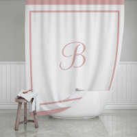 Elegante Rose Rosa Border Script Monogram Letter