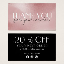 elegante Rose rosa Dank Discount-Karte