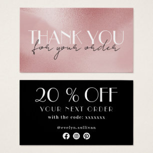 elegante Rose rosa Dank Discount-Karte