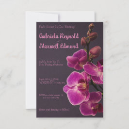 Elegante Rose Rosa Orchideen Hochzeit Einladung