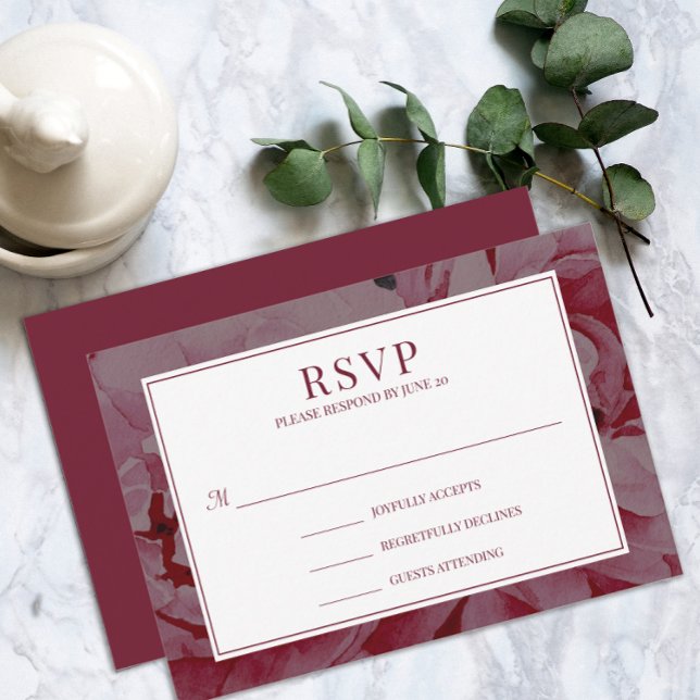 Elegante Rose Rosa Romantische Hochzeitskarte Einladung (Elegant Rose Pink Romantic Wedding RSVP Card)