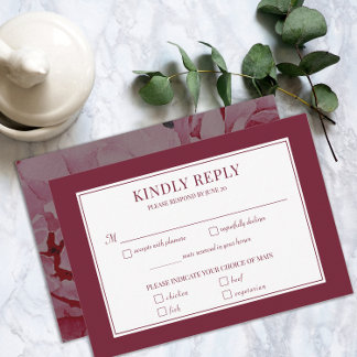 Elegante Rose Rosa Romantische Hochzeitskarte RSVP Einladung