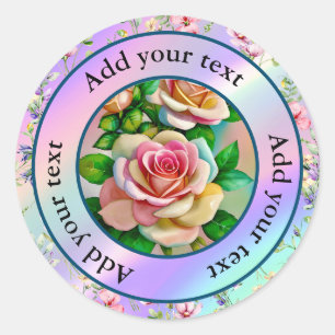 Elegante Rose Rosa und Gelbe Wasserfarbenpastel Runder Aufkleber
