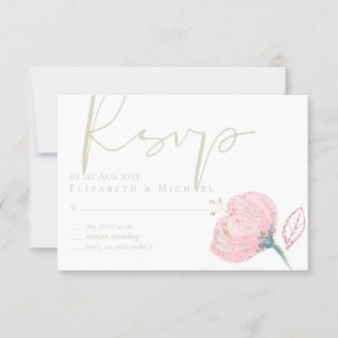 Elegante Rose RSVP Karte