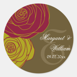 Elegante Rose Runder Aufkleber