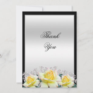 Elegante Rose, Silberhochzeit Dankeskarte