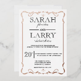 Elegante Rose Traditionelle Hochzeit Folieneinladung