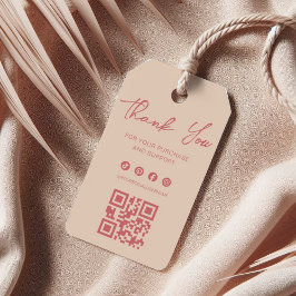 Elegante Rose- und Elfenbein-Dankeschön-Anhänger Geschenkanhänger