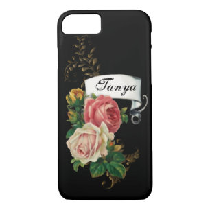 Elegante Rose und Gold-Blätter Personalisiert Case-Mate iPhone Hülle