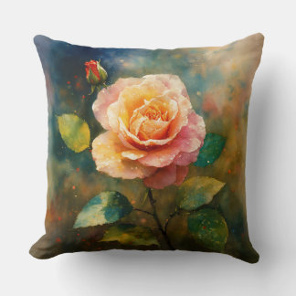 Elegante Rose Watercolor Kissen