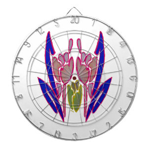 Elegante Rose Watercolor Kunst, Dichtung und Musik Dartscheibe