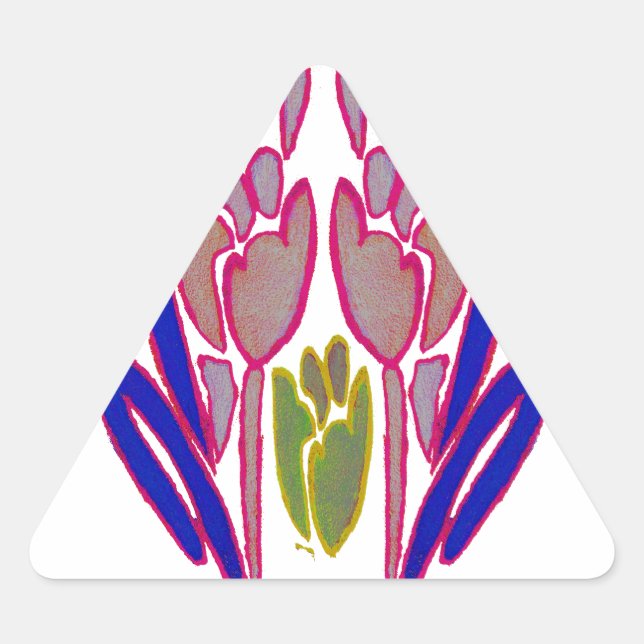 Elegante Rose Watercolor Kunst, Dichtung und Musik Dreieckiger Aufkleber (Vorderseite)