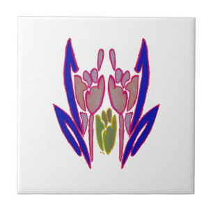 Elegante Rose Watercolor Kunst, Dichtung und Musik Fliese