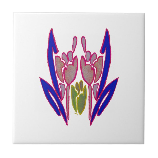 Elegante Rose Watercolor Kunst, Dichtung und Musik Fliese (Vorderseite)