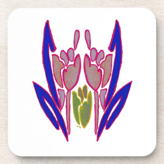 Elegante Rose Watercolor Kunst, Dichtung und Musik Getränkeuntersetzer (Vorderseite)