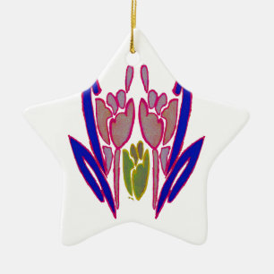 Elegante Rose Watercolor Kunst, Dichtung und Musik Keramikornament